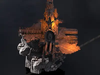 Mining facility Dark Temple 3D model
