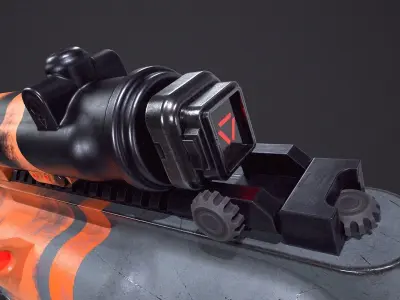 SciFi-Smg gun Low-poly 3D model