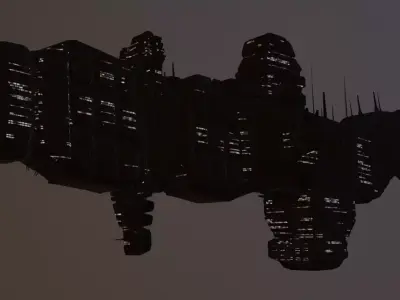 Low poly space craft large Low-poly 3D model