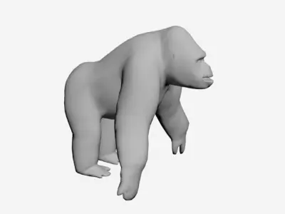 Gorilla-wild animals Low-poly 3D model
