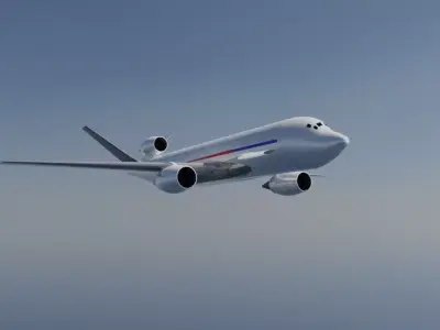 Fictional V-Tail Tri-Jetliner Dorsal Engine Concept Transport Low-poly 3D model
