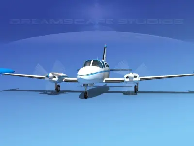 Cessna 414 Chancellor V06 3D model