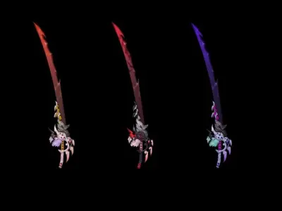 Corrupted Holy Long Sword Low-poly 3D model