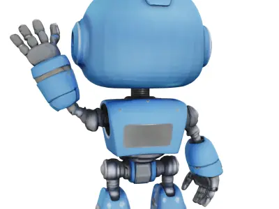 Friendly robot Free low-poly 3D model