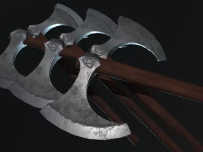 Medieval Fury AXE Low-poly 3D model