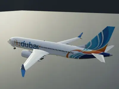 Flydubai Boeing 737 max 8 3d model Low-poly 3D model