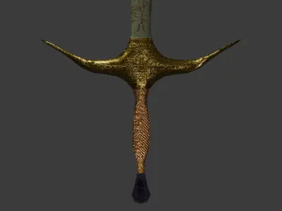 high Details Low-Poly sword- 876 Polygons  Low-poly 3D model