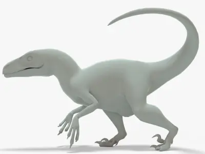 Utahraptor Rigged Basemesh Low-poly 3D model