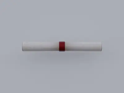 Scroll cigarette with stripe 3D model