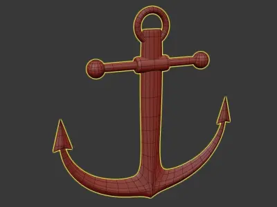 Cartoon Anchor 3D model