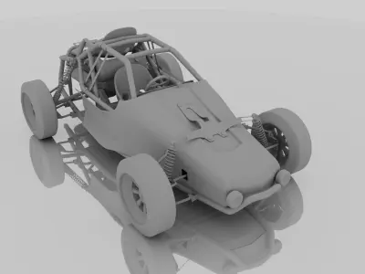 Dune Buggy PUBG Untextured Low-poly 3D model