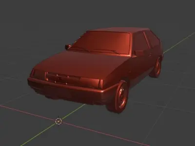 Soviet hatchback Vaz 2108 Low-poly 3D model