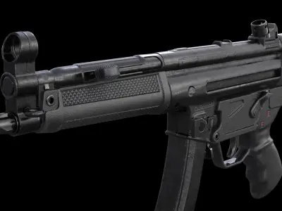 MP5A1 MP5SD1 with Silencer Scope Mount Rail Grip Low-poly 3D model