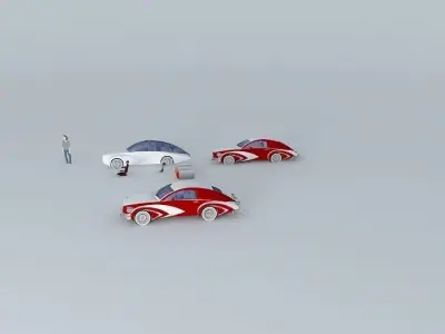 Retrofuturistic Concept Car Free 3D model