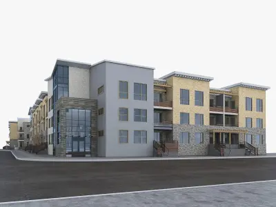 Apartment Complex 02 Low-poly 3D model