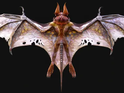 Low Poly Bat 3D Animal-Ready for Games-10 Animations Low-poly 3D model