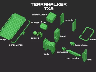 Terrawalker TX3 Robot  3D print model purchase