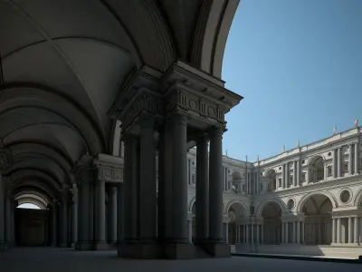 Courtyard of an Ancient Temple I 3D model