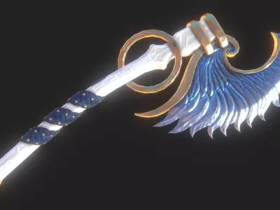 Holy Battleaxe Low-poly 3D model