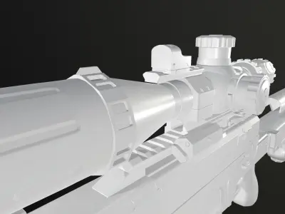 Sniper AX-50 High Poly 3D model