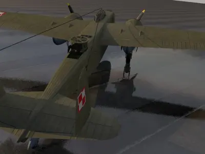 PZL P-30 Zubr - LWS-6 Bison 3D model