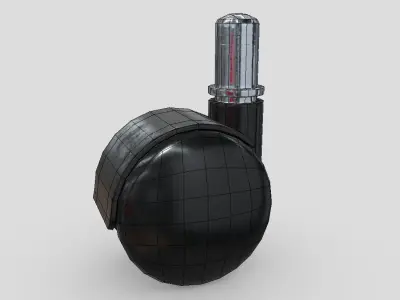 Trolley Wheel Low-poly 3D model