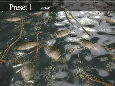 Material of dead fish in the river water Texture