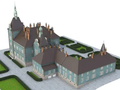 Shemborn Castle - version with non-detailed textures 3D model