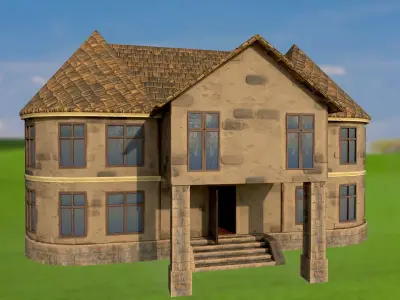 House homestead villa PBR lgame ready Low-poly 3D model