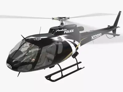 AS-350 Anaheim Police Animated Low-poly 3D model