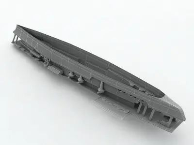  Akagi Aircraft Carrier Ship WWII Low-poly 3D model