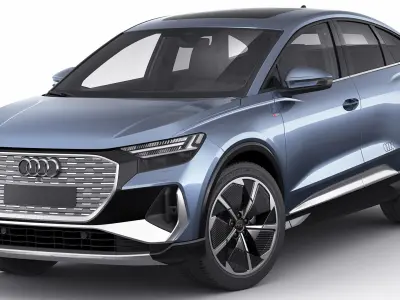 Audi Q4 e-tron Sportback 2022 standard and s-line 3D model
