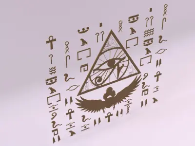 Egyptian Symbols - 028 Low-poly 3D model