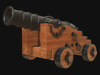 Cannon 3 Low-poly 3D model
