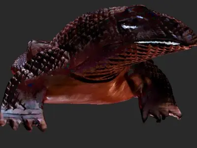 Wooden Komodo Dragon 3D model