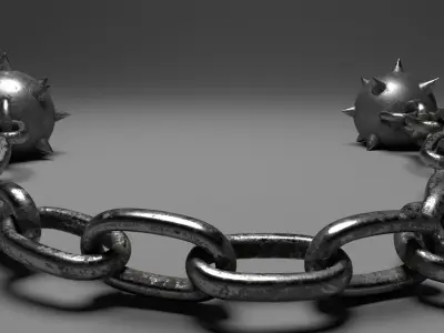 Mace on a chain Low-poly 3D model