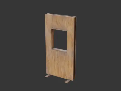 Plywood booth Low-poly 3D model