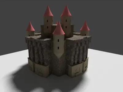dark gothic castle Low-poly 3D model