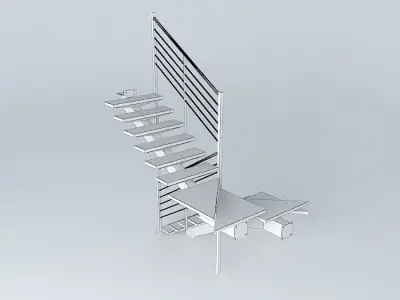 Escalera intermediate support Free 3D model
