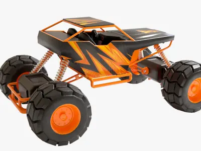 RC Car 3D Model Low Poly Low-poly 3D model