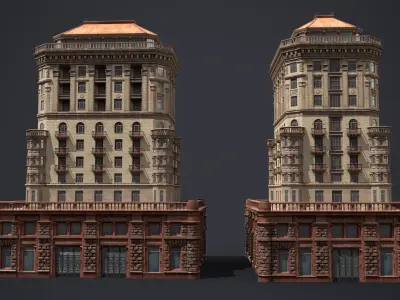 Stalinist Architecture Low-poly 3D model