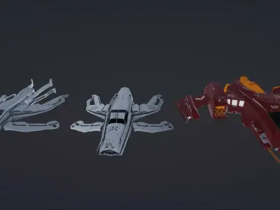 Ship Space Sci-Fi Free low-poly 3D model