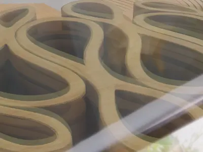 Unique Parametric Design Table With six chairs 3D model