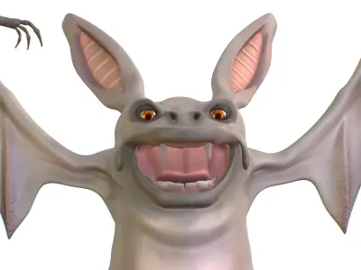 Subdivision Toon Grey Animal Bat 3D model