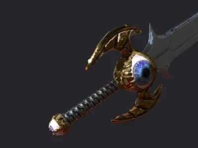 Fantasy Stylish Weapon- Eye Sword Free low-poly 3D model