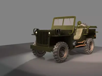 Jeep 1 military 3D model