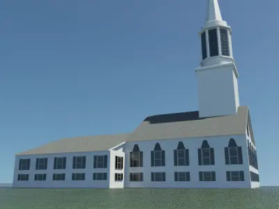 New England Style Church 3D model
