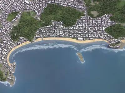 Guaruja - 3D City Low-poly 3D model