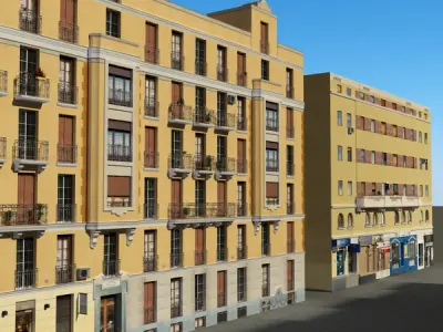 Building Collection 101-104 Low-poly 3D model