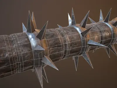 Medieval Spinning Trap Low-poly 3D model